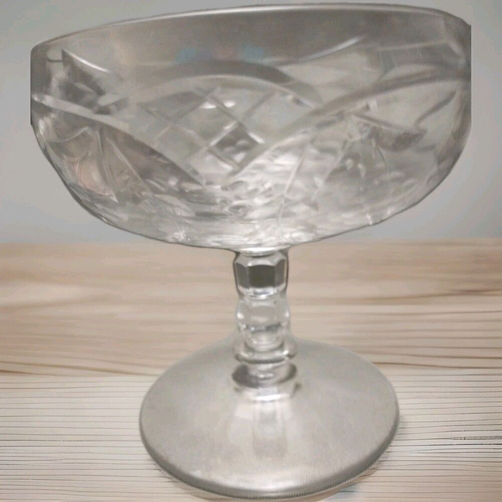 Libbey Rock Sharpe Crystal 1004-2 Low Sherbet Cocktail Champagne Coupe Glass